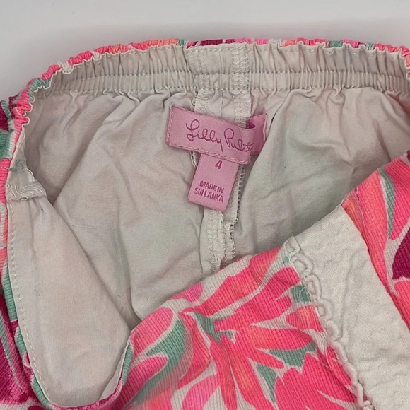 Lilly Pulitzer Girls Size 4 Floral Skort, Pink & Green Print - Picture 3 of 6